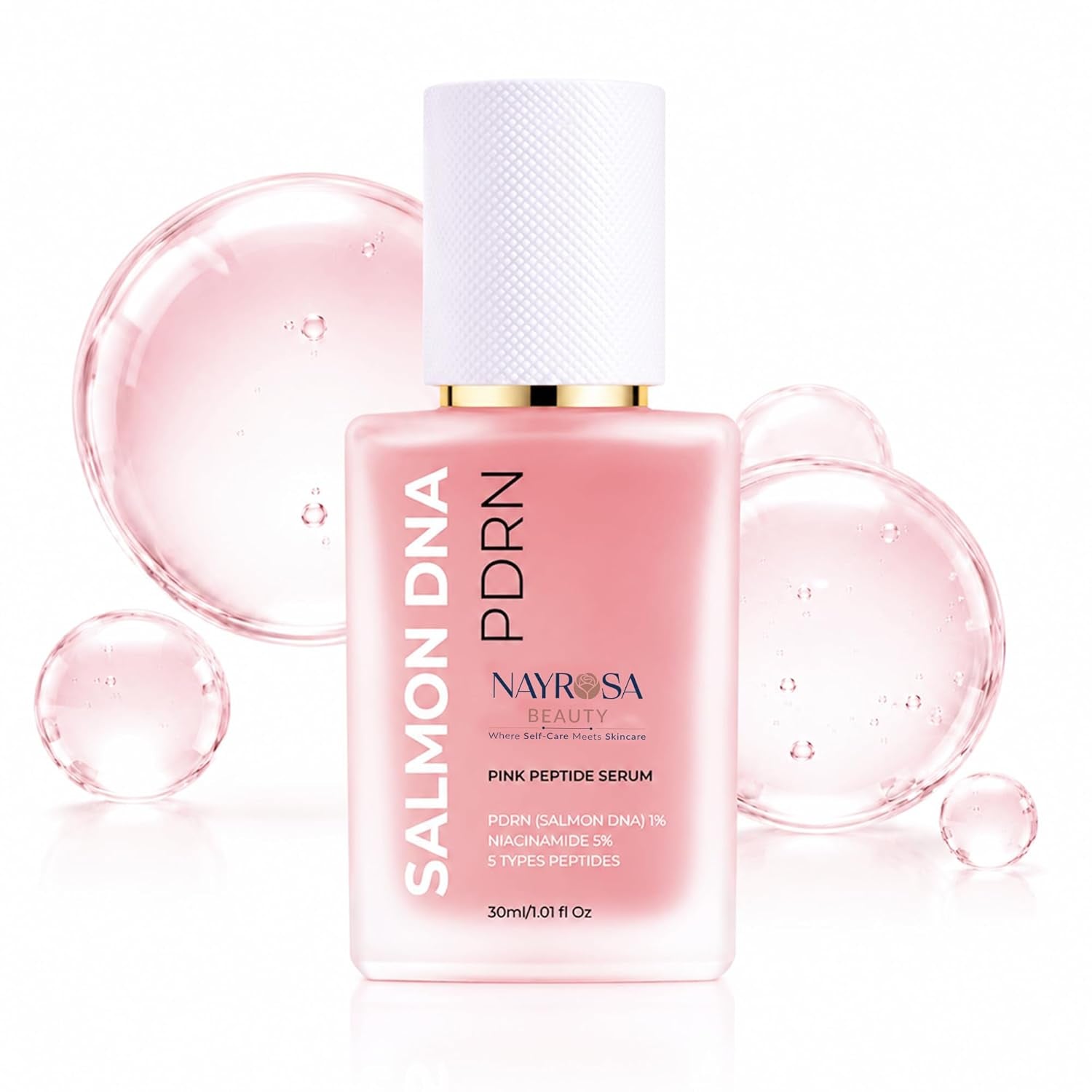 PDRN Pink Peptide Salmon DNA Serum Pink Glow, 5% Niacinamide-1Fl Oz | PDRN Serum with Niacinamide & Peptides for Rejuvenation, Hydration, Skin Barrier Support, Smoothing, Uneven Tone, Korean Care