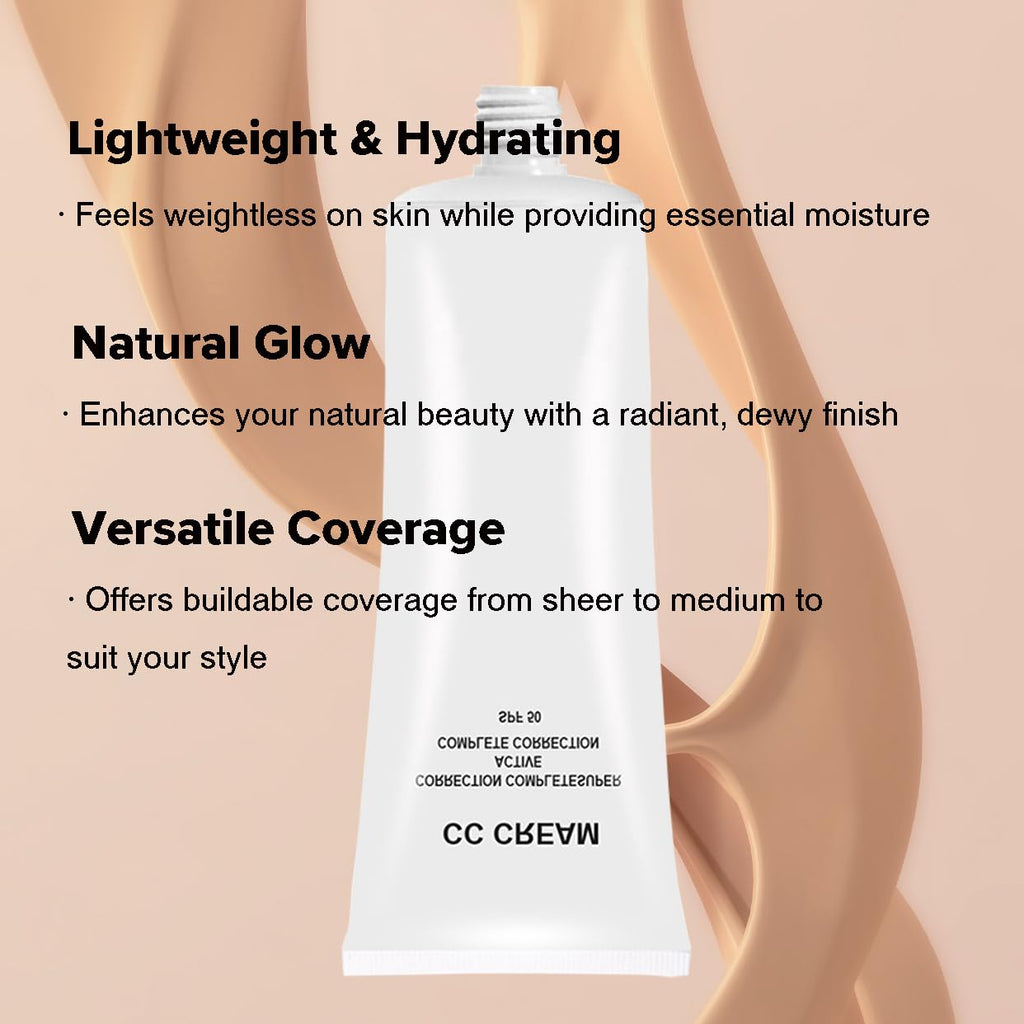 CC Cream Skin Tone Adjusting for Mature Skin, Complete Correction Super Active, Light, Moisturizer, SPF 50, 1.0 Fl Oz (Natural, 30Ml)