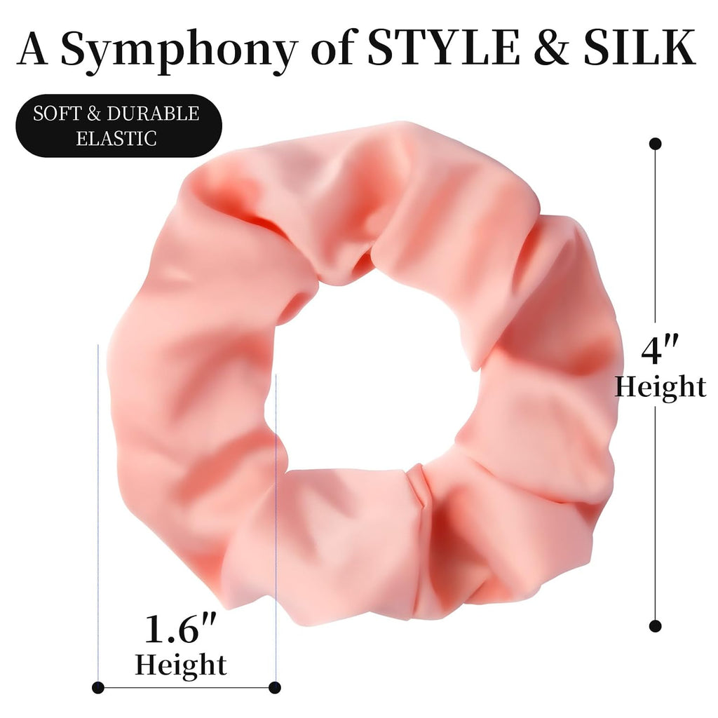5Pcs Mulberry Silk Hair Ties,Silk Hair Scrunchies for Frizz & Breakage Prevention,No Damage,Elastic Ponytail Holders, Funny Gifts for Girlfriend Her Mon Grandma Daughter