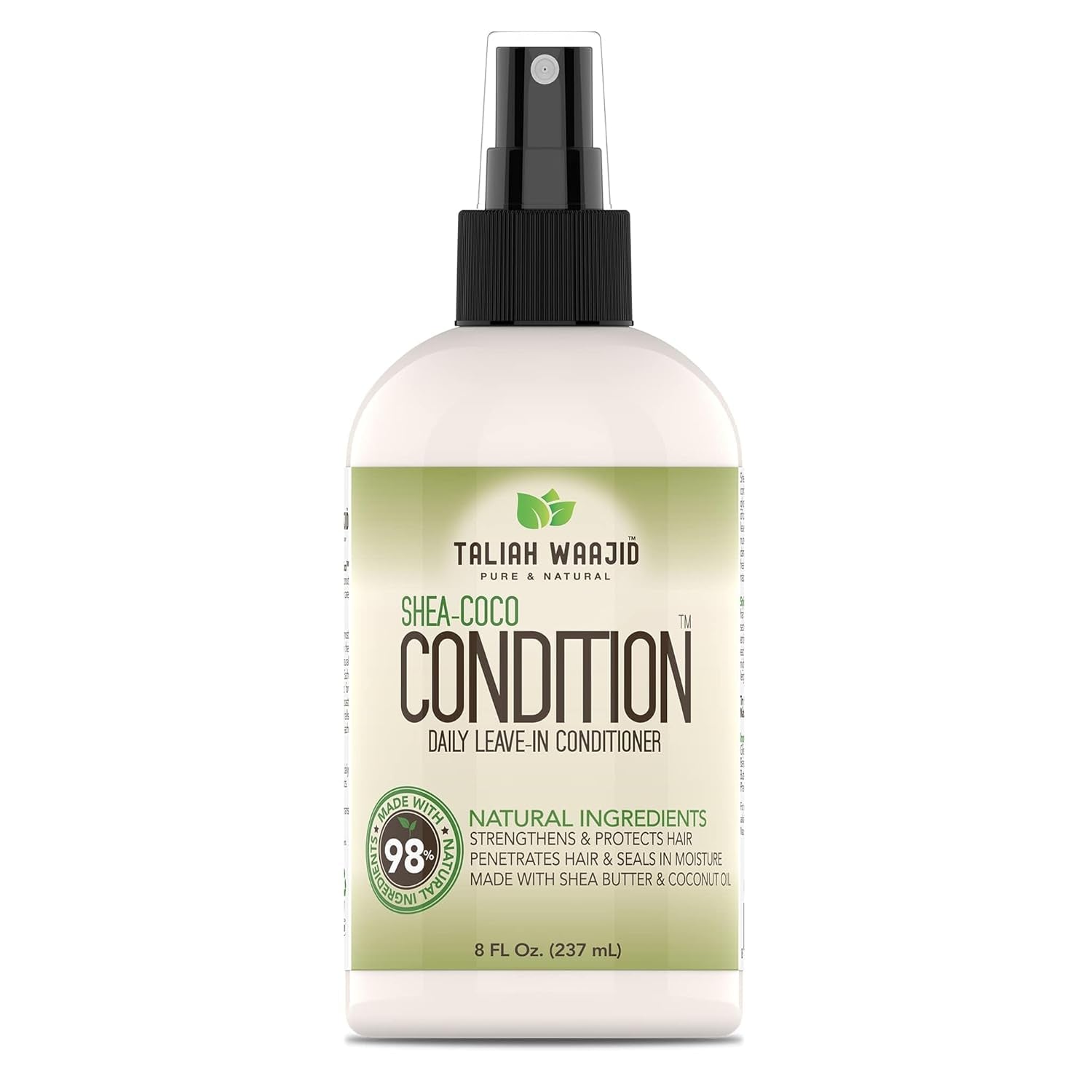 Taliah Waajid Shea-Coco Daily Leave-In Conditioner – 8Oz – Moisturizing Detangler for Natural Curly, Kinky & Wavy Hair – Lightweight Hydration with Shea Butter & Coconut.