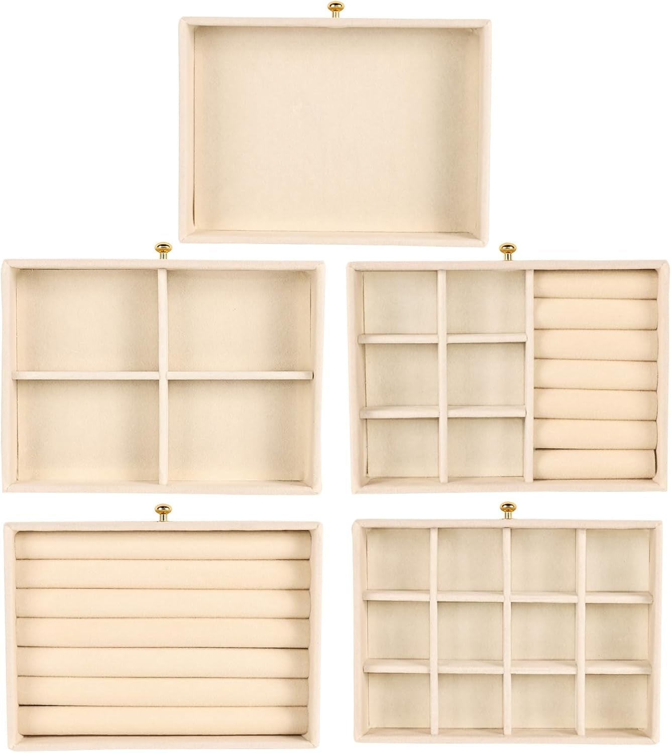 Jewelry Organizer and Storage with 7 Removable Drawers, Clear Acrylic Jewelry Box with 16 Necklace Hooks 48 Pairs of Earring Holes 5 Velvet-Lined Drawers for Rings Bracelets Necklaces