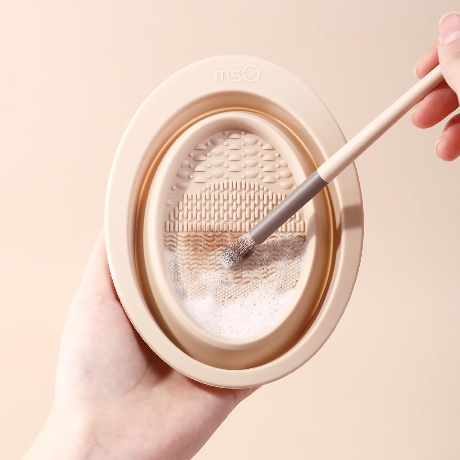 Foldable Silicone Makeup Brush Cleaner Bowl  Makeup Brush Cleaning Mat Portable Cleaning Tool for Brushes, Powder Puffs and Sponges