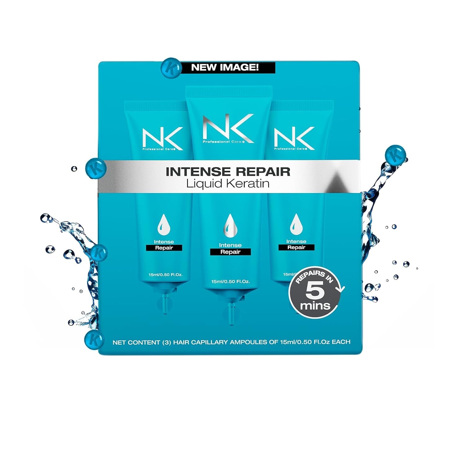 Intense Repair Ampoule, 3 Pack Hair Treatment for Dry Damaged Hair, Hair Protein Treatment, Damaged Hair Repair, 15Ml/Ea