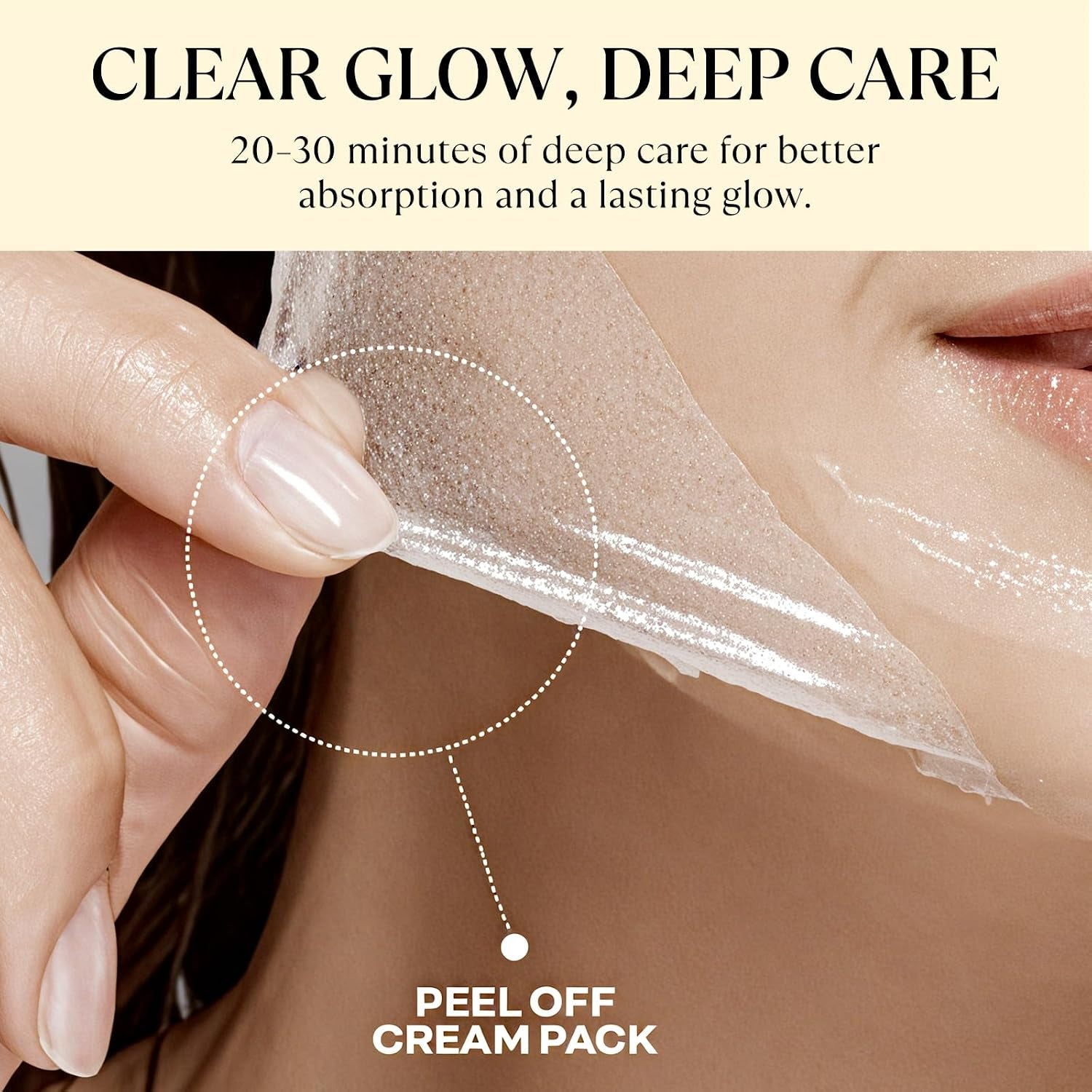 Korean Collagen Wrapping Mask, Peel off Mask with Honey & Charcoal for Hydrating, Elasticity and Glass Skin, Suitable for All Skin Types, 60G
