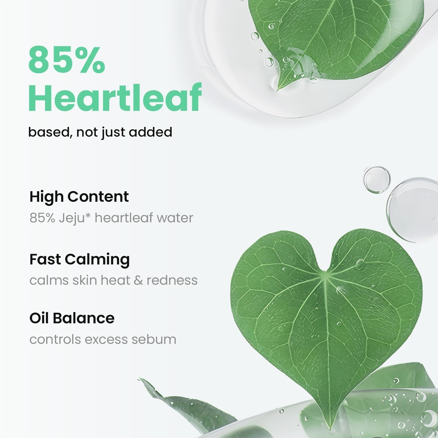 Heartleaf 85 Calming Toner for Face | 85% Heartleaf Extract, Hydrating Korean Toner, Jeju Houttuynia Cordata Extract, for Sensitive Skin, PH Balanced, Korean