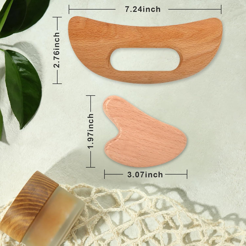 Wood Body Gua Sha Massage Tool, Lymphatic Drainage Tool | Body Sculpting Anti-Cellulite Tools, Guasha Tool for Face，Back, Legs, Women'S Body Shaping Tools