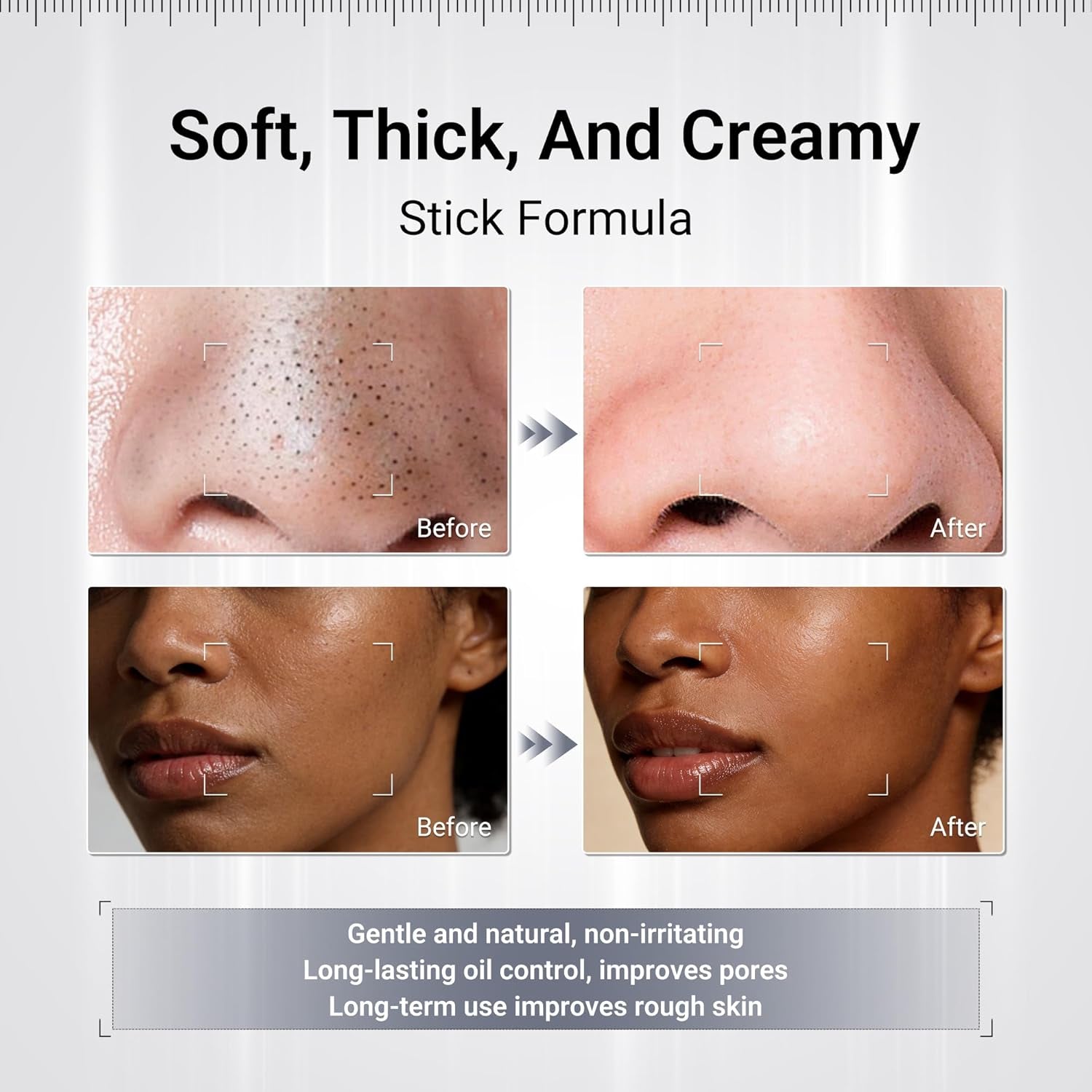 Blackhead Remover Clay Mask Stick, Volcanic Mud & Kaolin, 1.58Oz | Charcoal Clay Mask Stick for Deep Pore Detox, Controls Oil & Refines Pores, Gentle for All Skin Types, Compact Travel Size