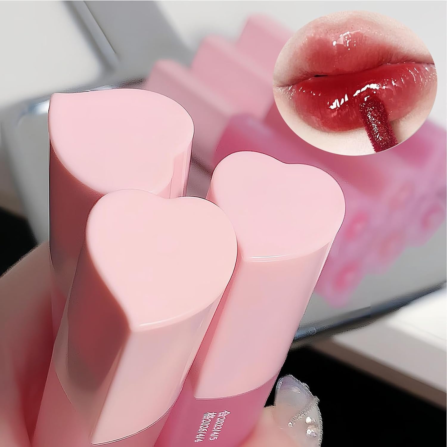 Juicy Lasting Tint Lip Gloss Set, Vivid Color, Glossy Finish, Long-Lasting Moisturizing Glaze Tint Highly-Pigmented, Clear & Natural Makeup Lip Tint for Daily (6Pcs)
