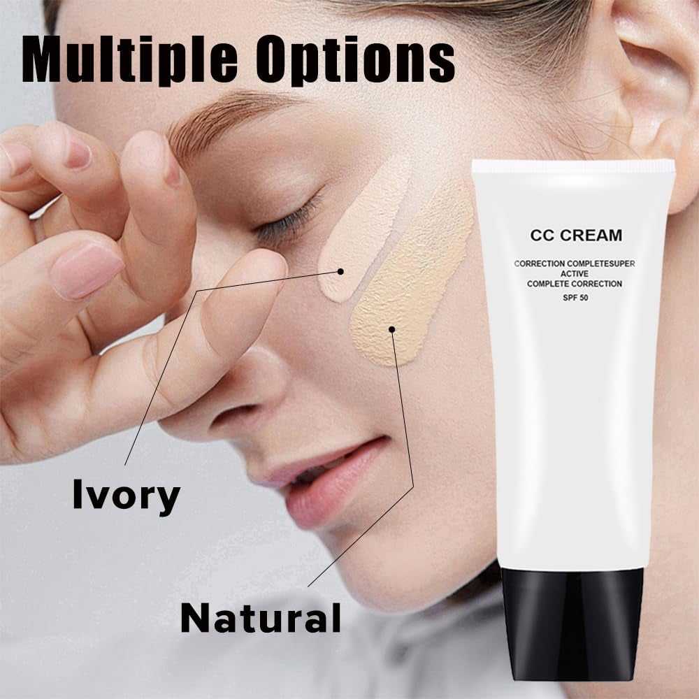 CC Cream Skin Tone Adjusting for Mature Skin, Complete Correction Super Active, Light, Moisturizer, SPF 50, 1.0 Fl Oz (Natural, 30Ml)