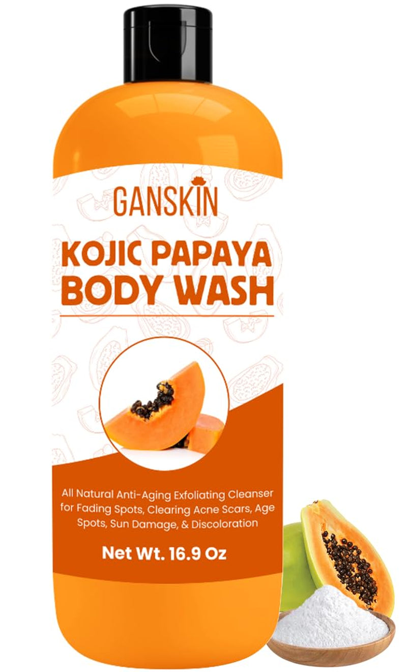 Kojic Acid Soap for Hyperpigmentation – Skin Brightening Kojic Papaya Body Wash – Dark Spot Soap Reduces Acne, Scars, and Evens Skin Tone – Turmeric Body Wash for Brighter Glowing Face