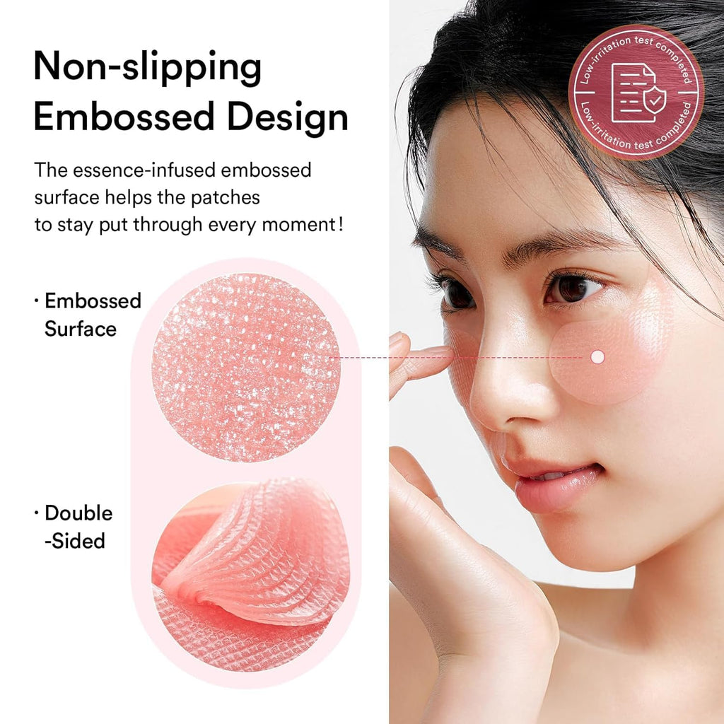 PDRN Retinal Eye Patches for Rejuvenating & Puffy Eyes with Glow Jelly, Niacinamide, 60 Count, Korean Skin Care