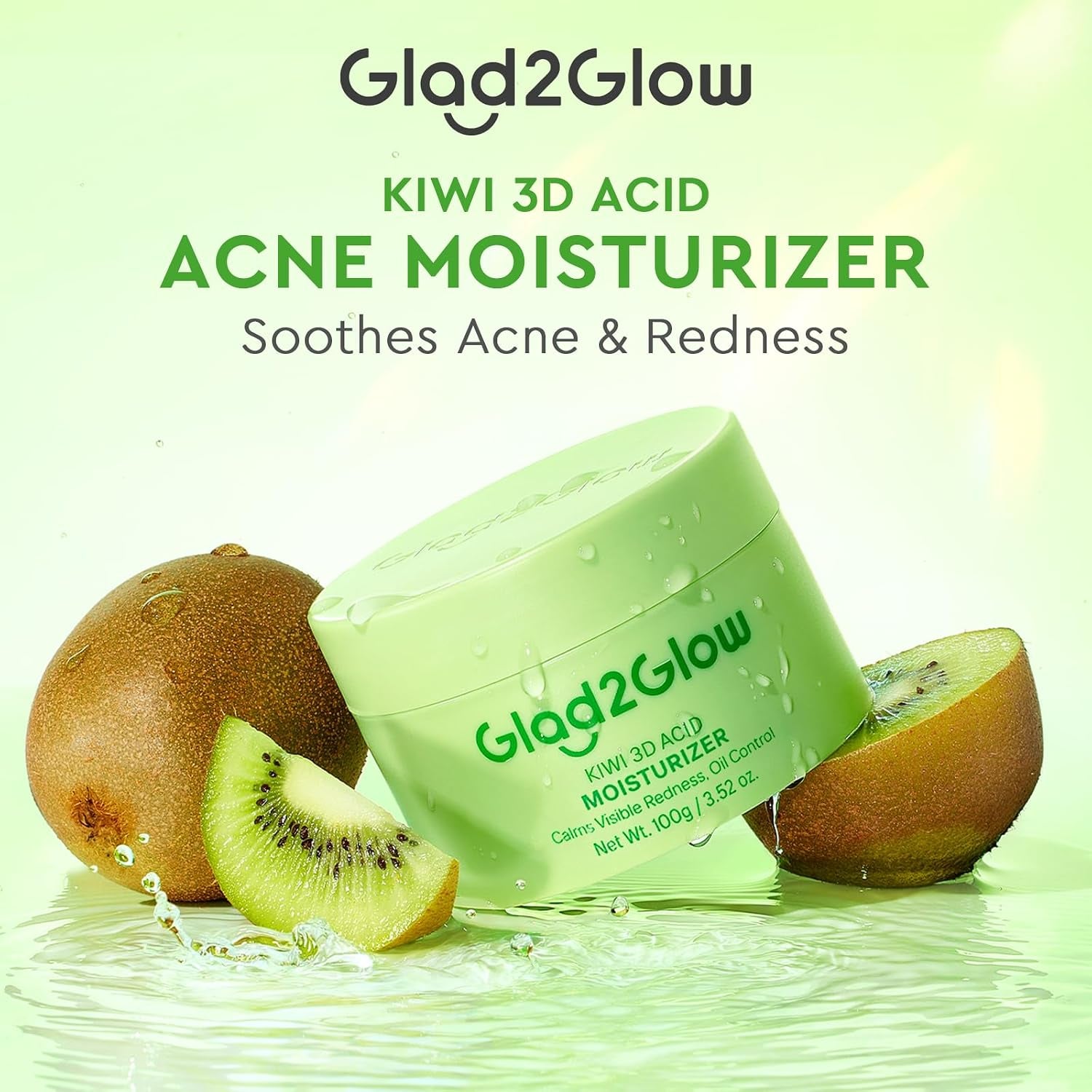 Oil Free Face Moisturizer for Oily Skin, for Blemish-Prone Skin with 3D Complex & Kiwi Extract, Lightweight Hydrating & Redness Calming, 100G