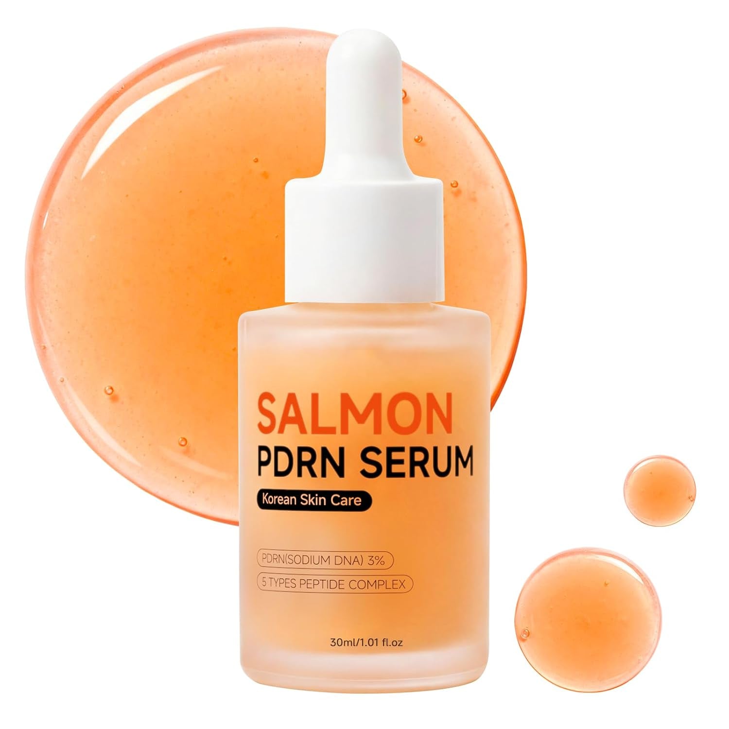 Salmon DNA PDRN Peptide Serum, Stem Cell Serum for Face with Salmon Dna, Korean Skin Care for Sensitive Skin,Deep Hydration&Moisturizing,Fast-Absorbing(Unscented,1.01 Fl.Oz.,30Ml)