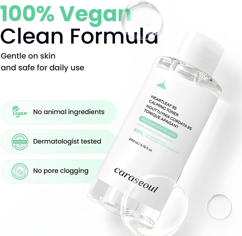Heartleaf 85 Calming Toner for Face | 85% Heartleaf Extract, Hydrating Korean Toner, Jeju Houttuynia Cordata Extract, for Sensitive Skin, PH Balanced, Korean