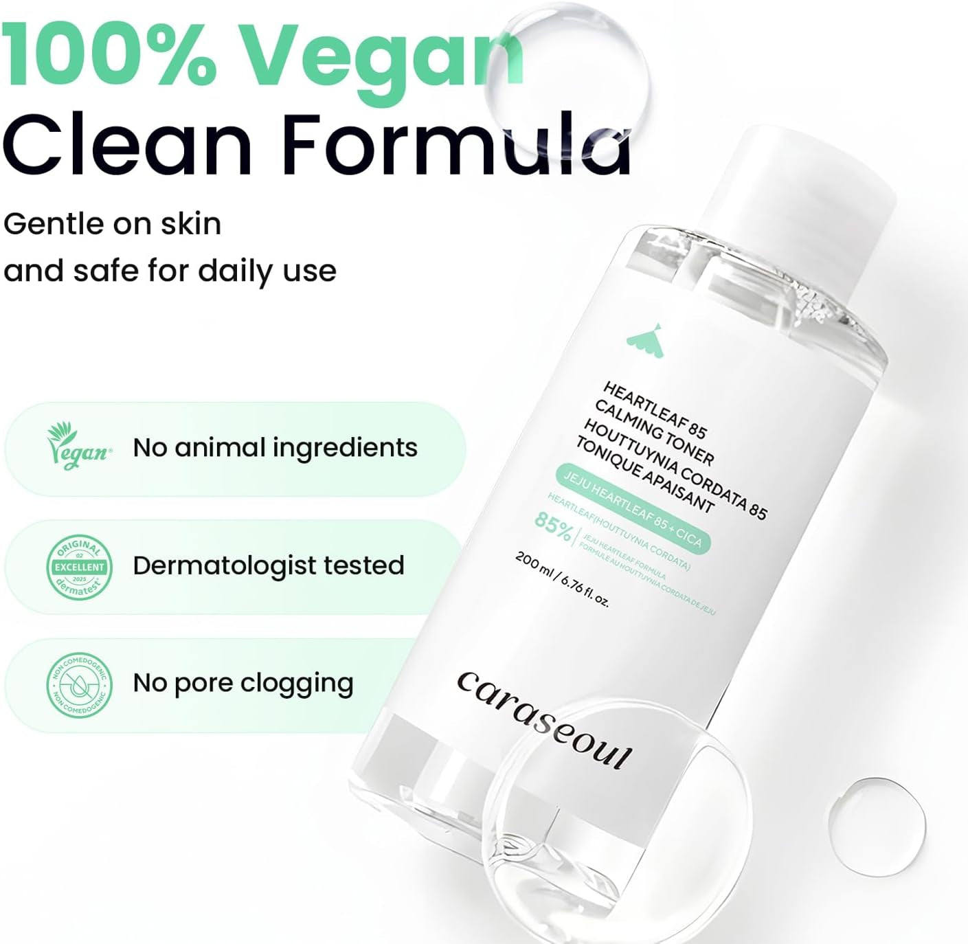 Heartleaf 85 Calming Toner for Face | 85% Heartleaf Extract, Hydrating Korean Toner, Jeju Houttuynia Cordata Extract, for Sensitive Skin, PH Balanced, Korean