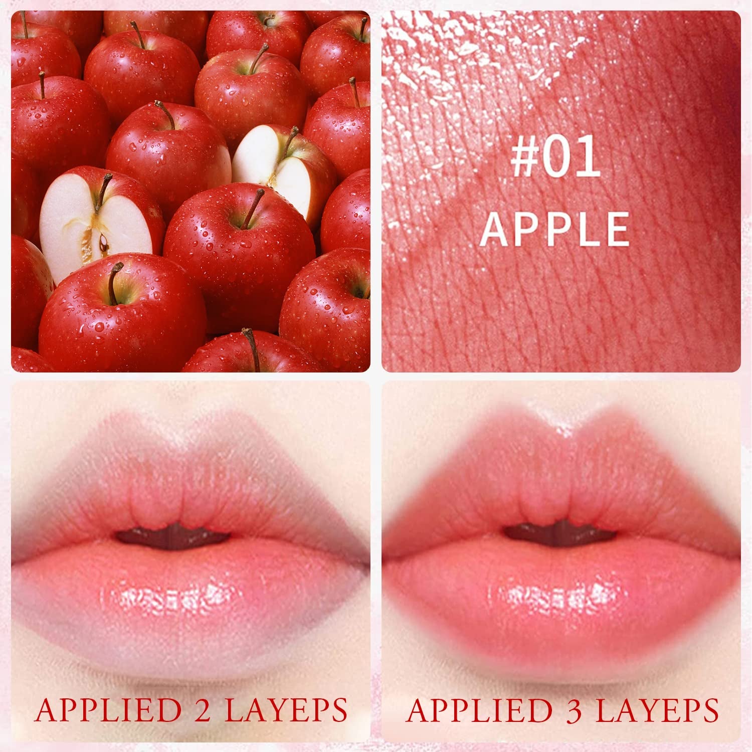 4 Colors Lip Tint Stain Set, Watery Lip Tint Mini Liquid Matte Lipstick | Lip Stain Long Lasting Waterproof, Korean Lip Gloss Moisturizing Natural, Multi-Use Lip and Cheek Tint,Lightweight Non-Sticky