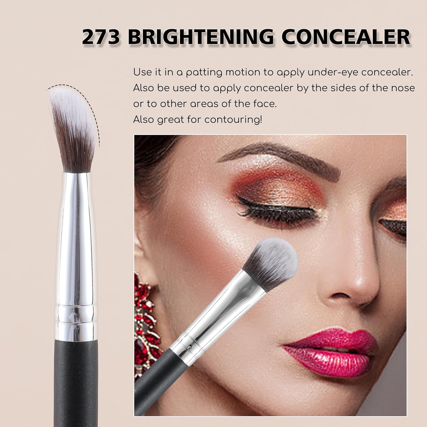 Concealer Brush under Eye Kitten Paw Makeup Brush Soft Synthetic Bristles for Liquid Cream Powder Eye Concealer Eyeshadow Blending Covers Blemishes Imperfections & Dark Circles Face Brush 273