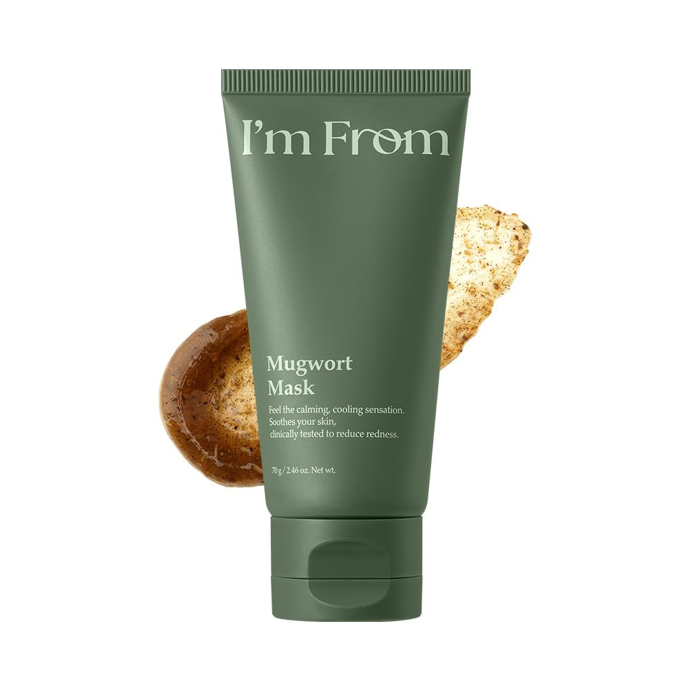 Mugwort Mask, Wash-Off Calming Face Mask with Mugwort Extract, Cooling & Soothing Care for Sensitive Skin, Korean Skincare 2.46 Fl.Oz