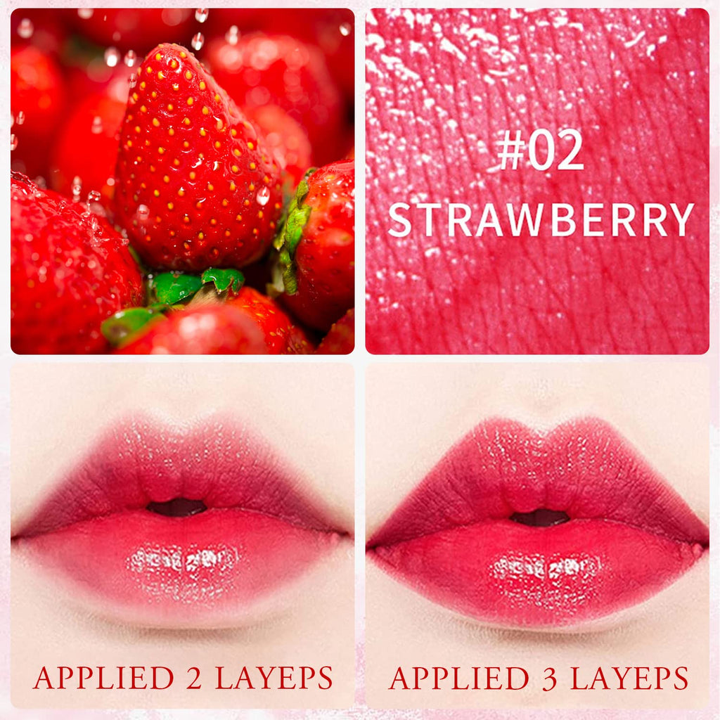 4 Colors Lip Tint Stain Set, Watery Lip Tint Mini Liquid Matte Lipstick | Lip Stain Long Lasting Waterproof, Korean Lip Gloss Moisturizing Natural, Multi-Use Lip and Cheek Tint,Lightweight Non-Sticky