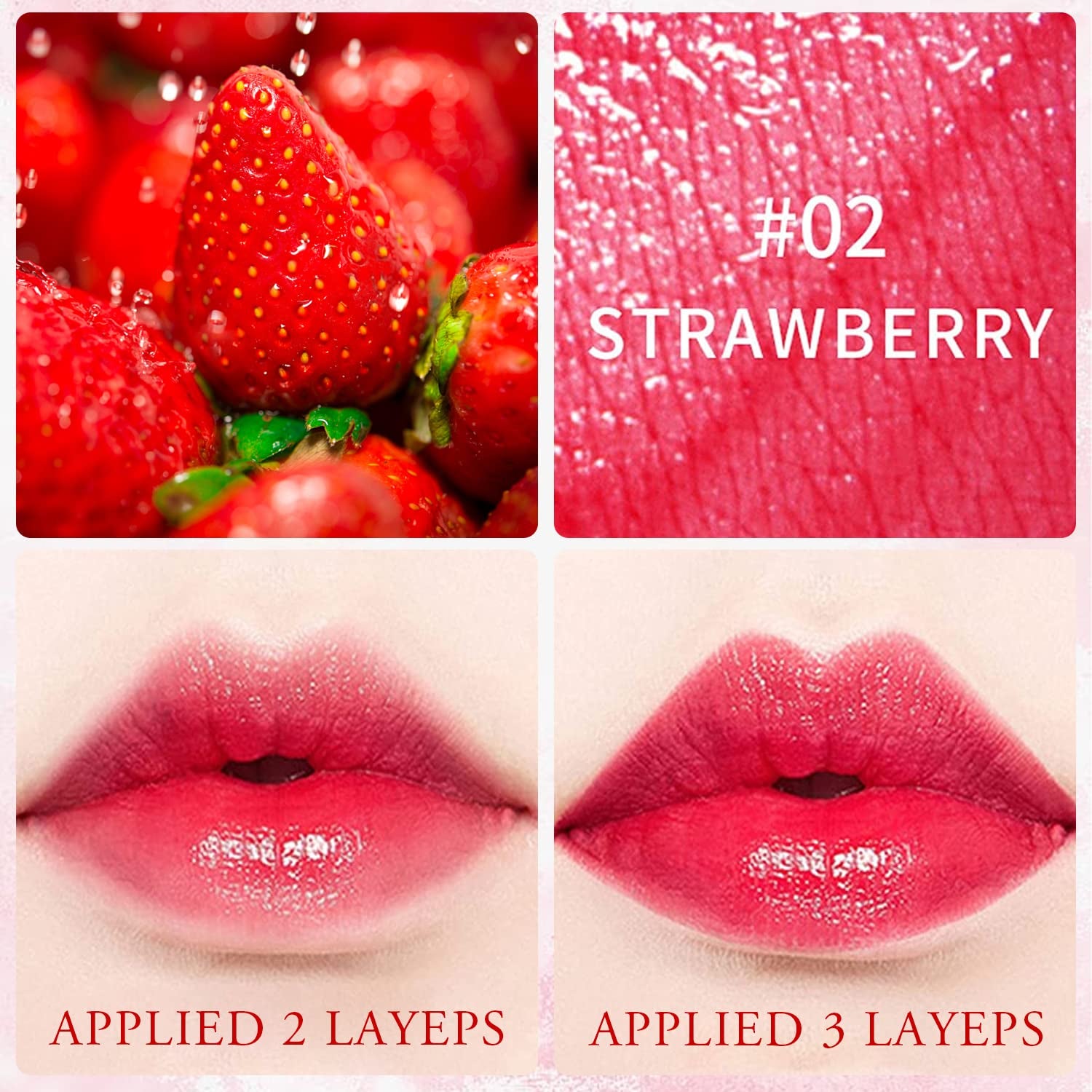 4 Colors Lip Tint Stain Set, Watery Lip Tint Mini Liquid Matte Lipstick | Lip Stain Long Lasting Waterproof, Korean Lip Gloss Moisturizing Natural, Multi-Use Lip and Cheek Tint,Lightweight Non-Sticky