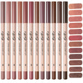 Matte Lip Liner Set,12 Colors Long Lasting Waterproof Nude Lip Liner Pencil Set,Smooth and High Pigmented Natural Lip Makeup Pencil,Matte Makeup Lipliners