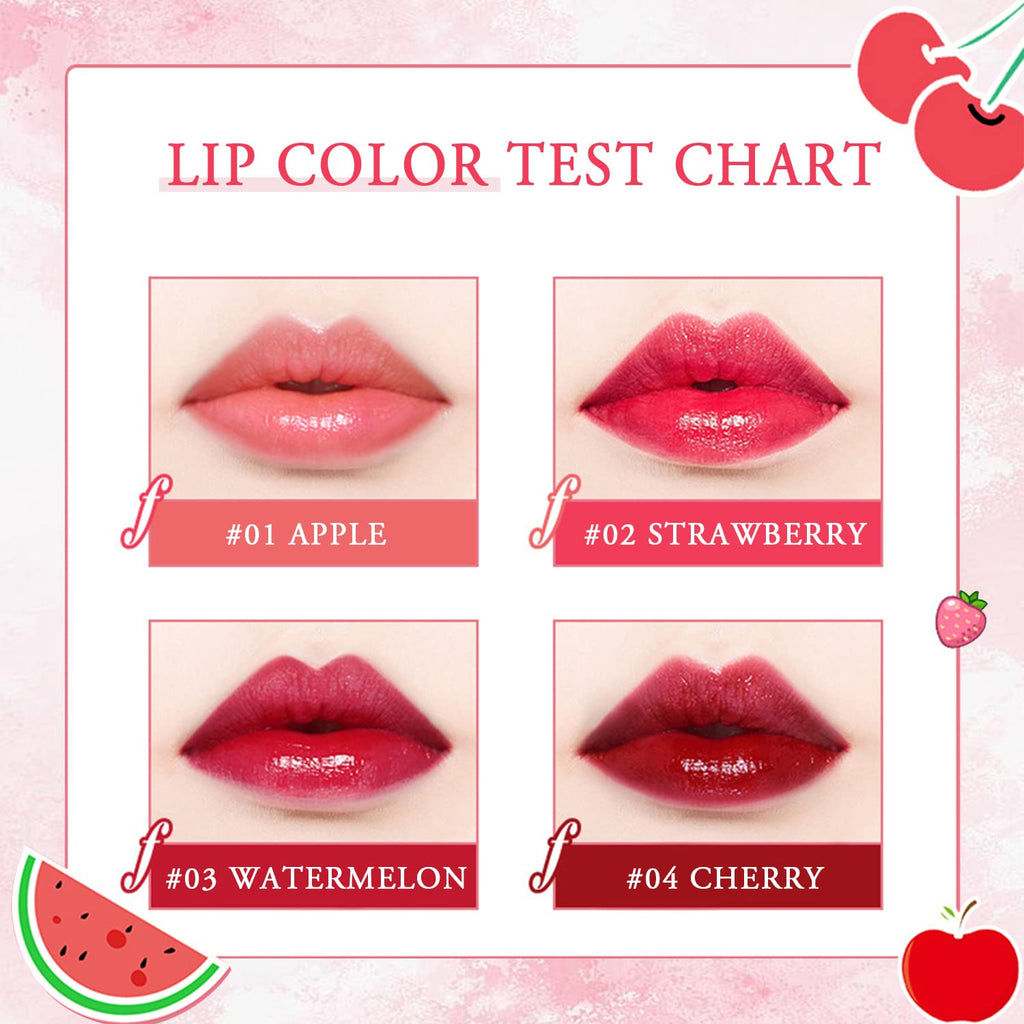 4 Colors Lip Tint Stain Set, Watery Lip Tint Mini Liquid Matte Lipstick | Lip Stain Long Lasting Waterproof, Korean Lip Gloss Moisturizing Natural, Multi-Use Lip and Cheek Tint,Lightweight Non-Sticky