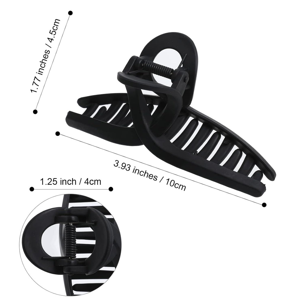 5PCS Large Claw Hair Clips for Women and Girls, Non-Slip | Sturdy Resin with Metal Spring. Grips Thick, Fine & Curly Locks All Day. Soft Matte Feel, 5 Assorted Designs