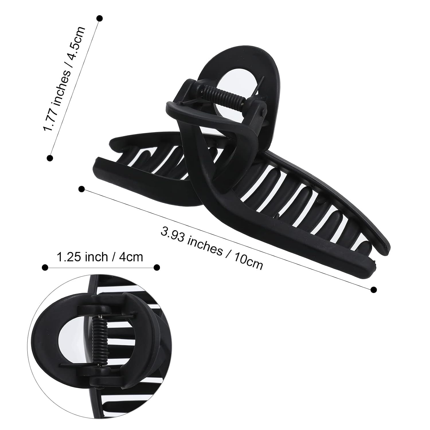 5PCS Large Claw Hair Clips for Women and Girls, Non-Slip | Sturdy Resin with Metal Spring. Grips Thick, Fine & Curly Locks All Day. Soft Matte Feel, 5 Assorted Designs