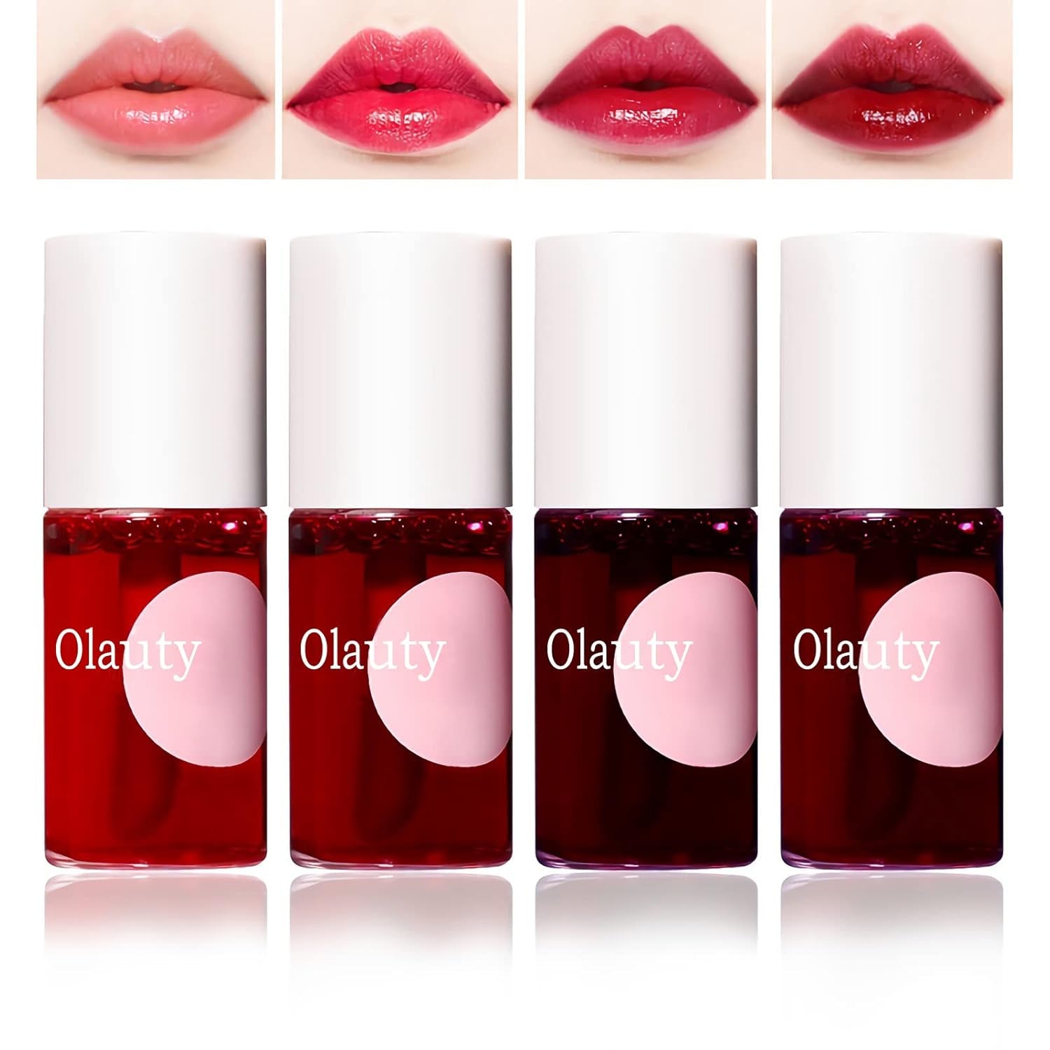 4 Colors Lip Tint Stain Set, Watery Lip Tint Mini Liquid Matte Lipstick | Lip Stain Long Lasting Waterproof, Korean Lip Gloss Moisturizing Natural, Multi-Use Lip and Cheek Tint,Lightweight Non-Sticky