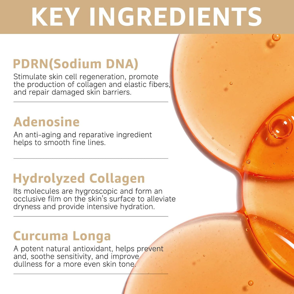 Salmon DNA PDRN Peptide Serum, Stem Cell Serum for Face with Salmon Dna, Korean Skin Care for Sensitive Skin,Deep Hydration&Moisturizing,Fast-Absorbing(Unscented,1.01 Fl.Oz.,30Ml)