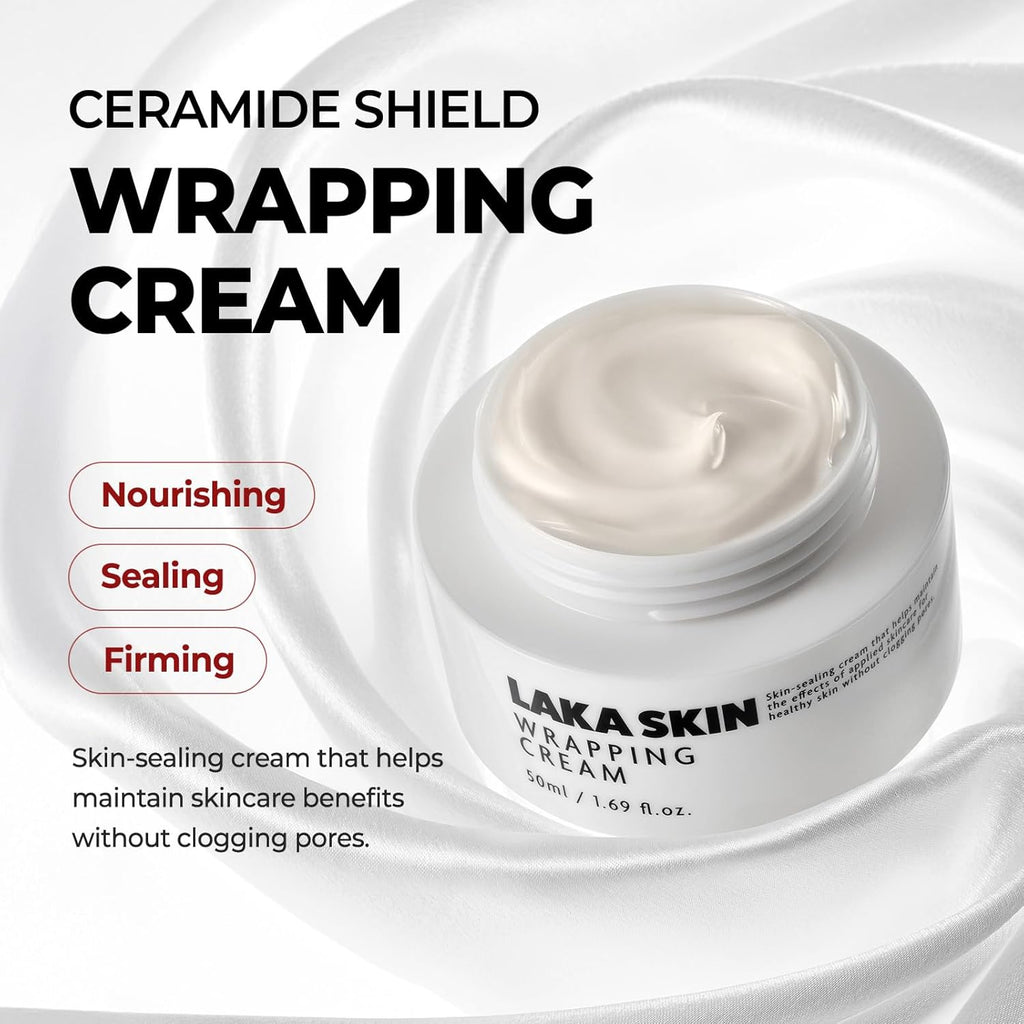 Skin Wrapping Cream, PDRN Ceramide Moisturizer for Dewy Glass Skin, Skin Barrier Hydration, Non Comedogenic Tested, Korean Skincare, 1.69 Fl.Oz