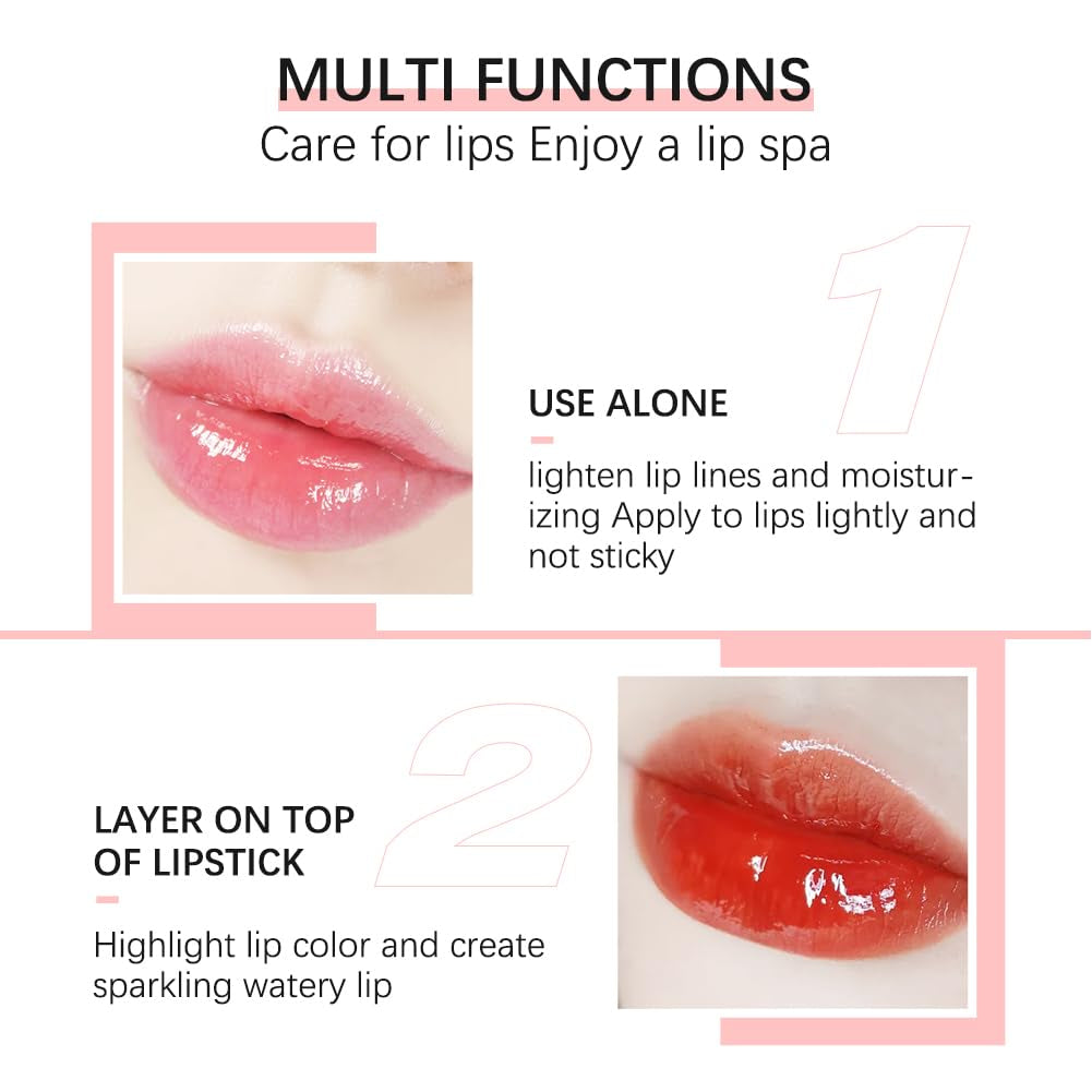 Hydrating Lip Glow Oil, Moisturizing Lip Glow Oil, Lip Plumper Gloss, Transparent Lip Gloss, Lip Oil, Plumping Lip Oil, Lip Balm, Tinted Lip Balm Lip Care (Clear)