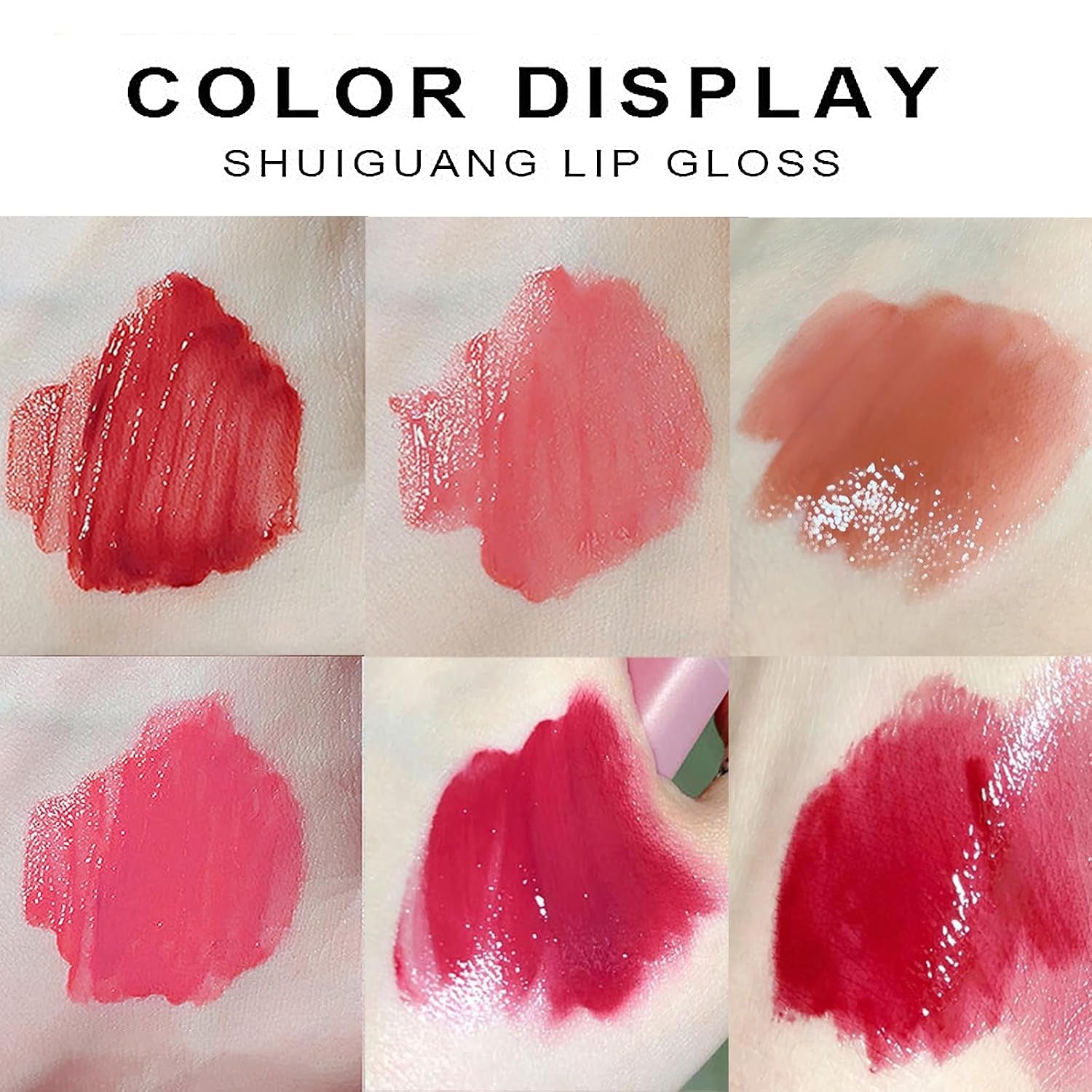 Juicy Lasting Tint Lip Gloss Set, Vivid Color, Glossy Finish, Long-Lasting Moisturizing Glaze Tint Highly-Pigmented, Clear & Natural Makeup Lip Tint for Daily (6Pcs)