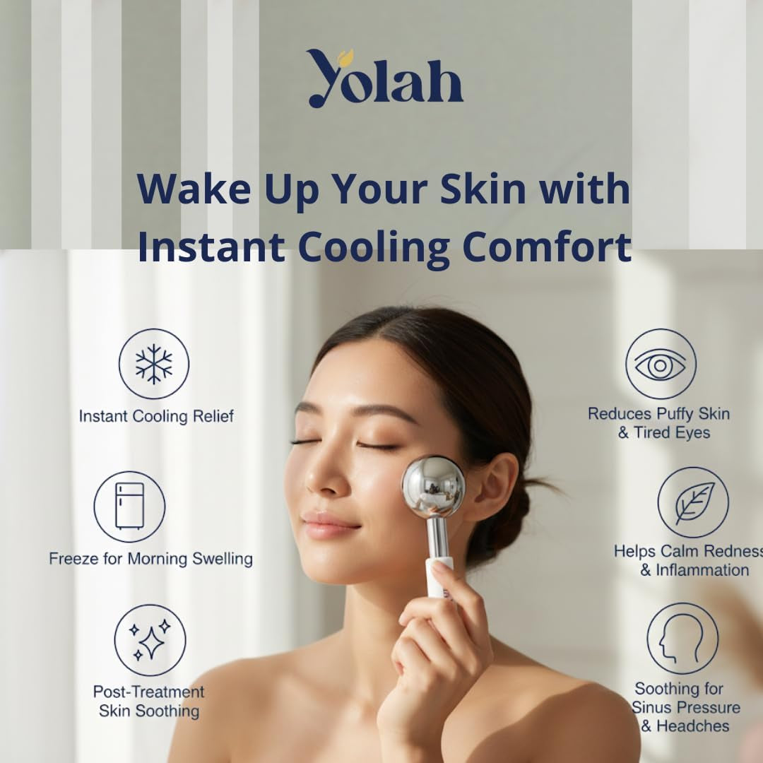 Ice Globes for Face, Stainless Steel Facial Ice Globes & Cryo Sticks with Face Brush, Cooling Face Massage Tools for Puffiness, under Eye Cooling & Skin Care Spa Gifts for Women