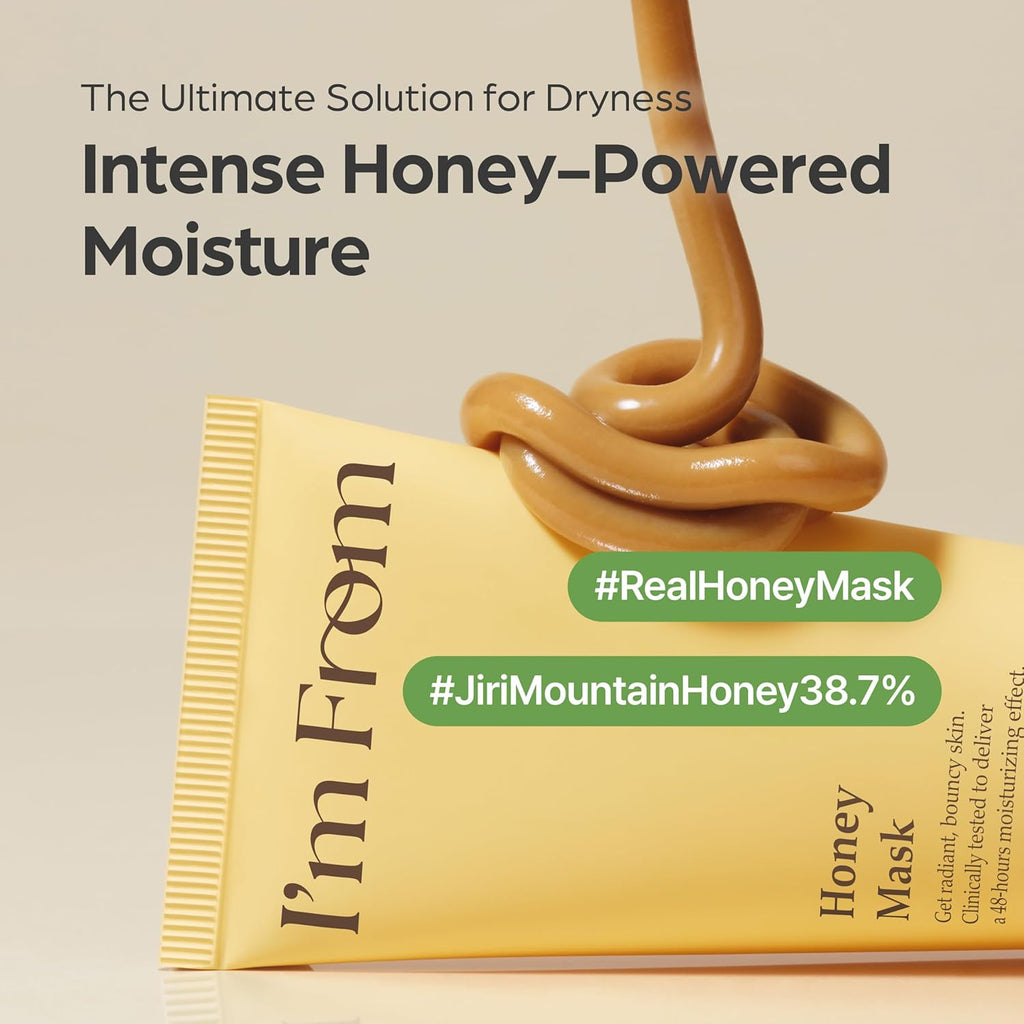 Honey Mask, Deep Nourishing Wash-Off Mask with Natural Honey, Glass & Dewy Glow, Long-Lasting Hydration, Korean Skin Care 2.37Fl.Oz