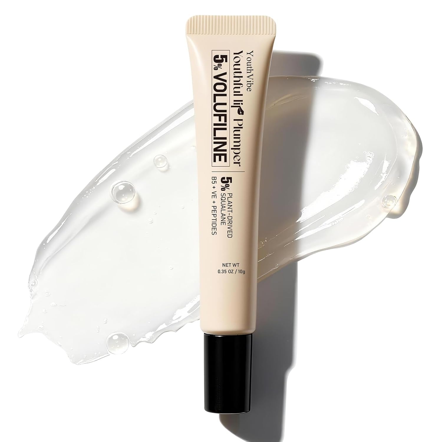 5% Volufiline Lip Serum & Gloss Hydrating Lip Care | Hydrating Lip Care with Shea Butter, Collagen, Peptide & PDRN, No Burning or Tingling, 0.35 Ounce, Clear