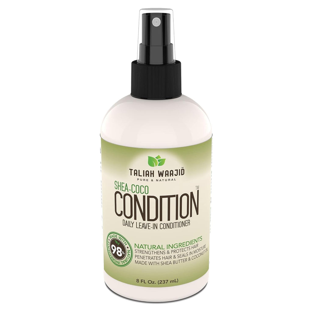 Taliah Waajid Shea-Coco Daily Leave-In Conditioner – 8Oz – Moisturizing Detangler for Natural Curly, Kinky & Wavy Hair – Lightweight Hydration with Shea Butter & Coconut.