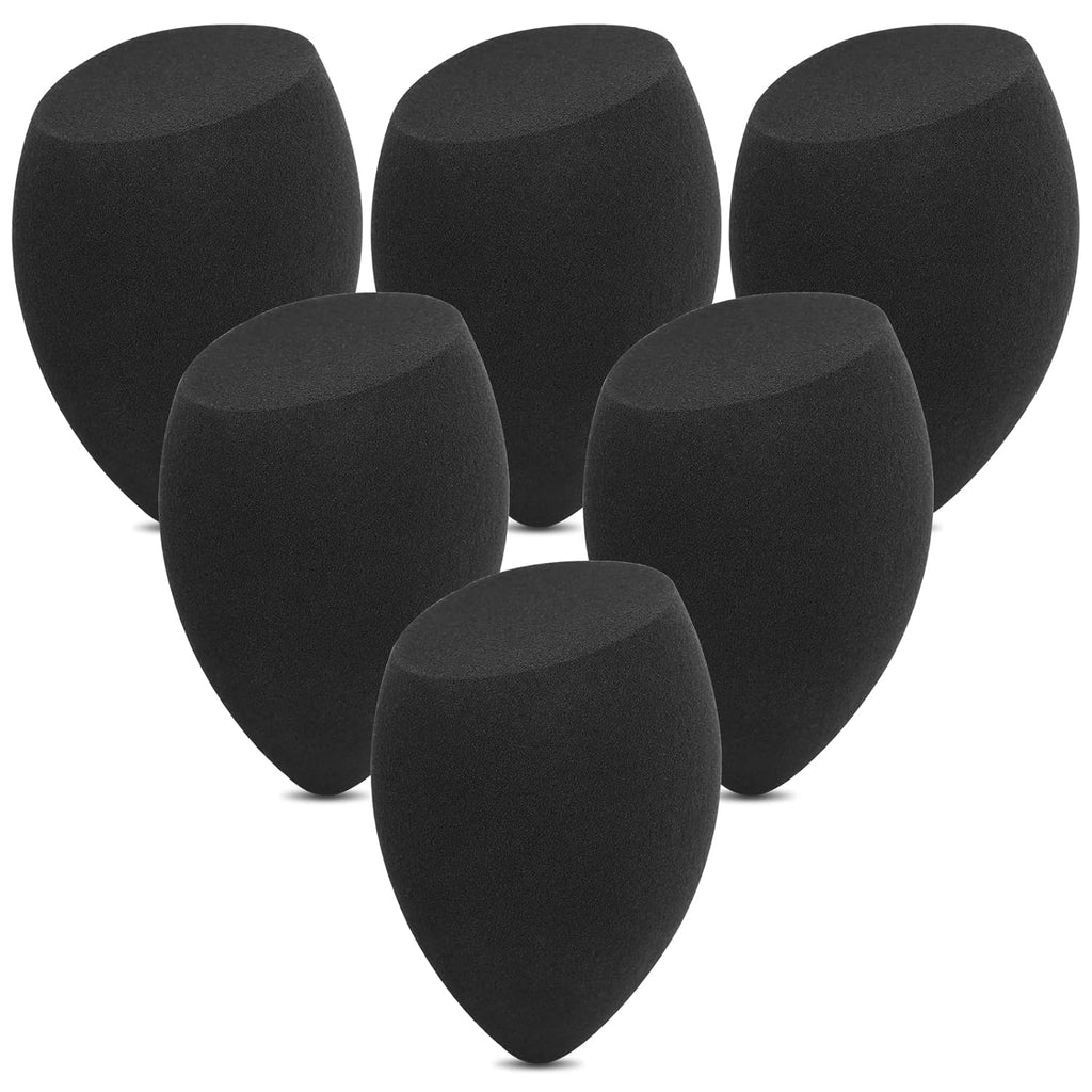 6Pcs Makeup Sponge, Makeup Blending Beauty Sponge, Foundation Blending Sponge Blender for Foundation, Cream and Powder, Soft Makeup Sponges (Black) | Latex Free Flawless, Soft Setting Face, Black Foundation Blending Sponge, Make up Sponges for All Areas