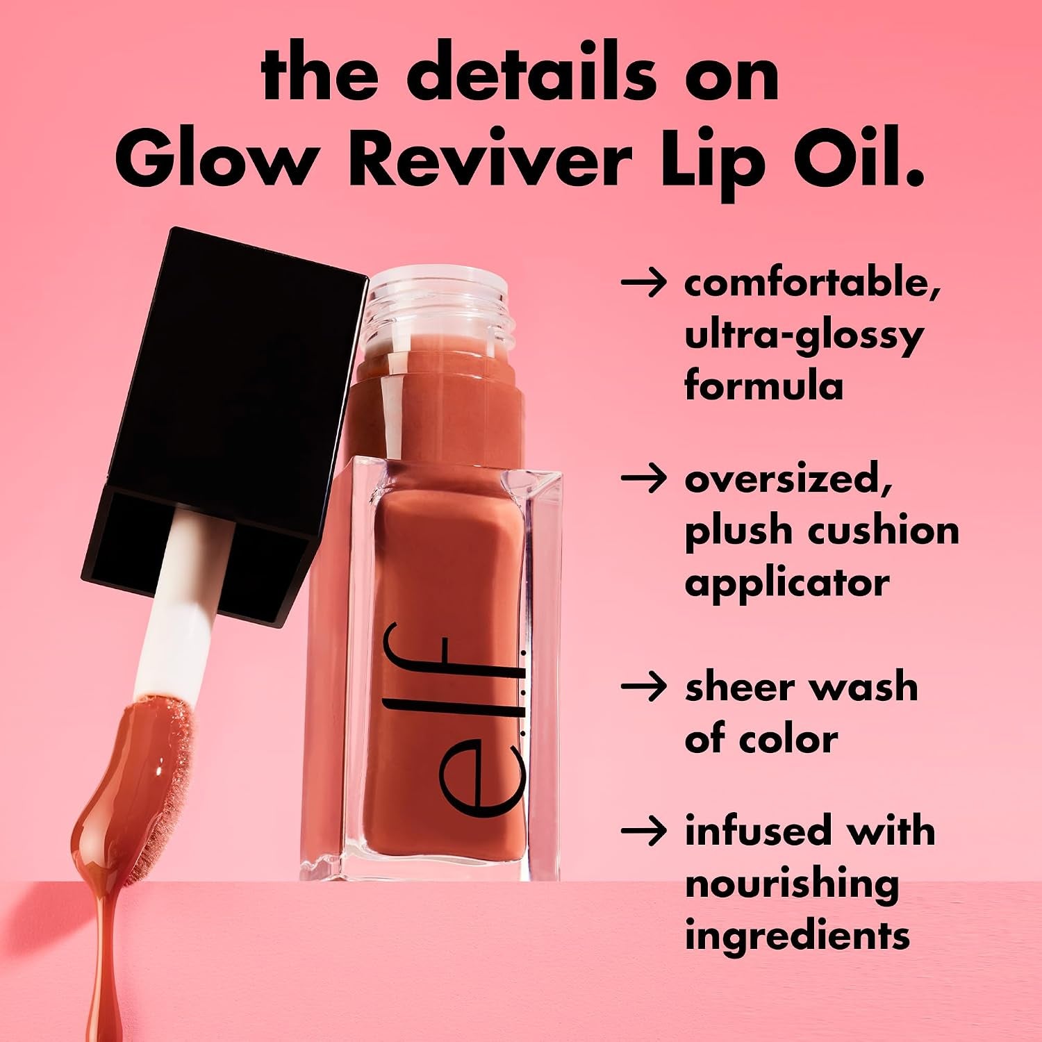 Glow Reviver Lip Oil, Jam Session | Nourishing Tinted Lip Oil for a High-Shine Finish, Infused with Jojoba Oil, Vegan & Cruelty-Free