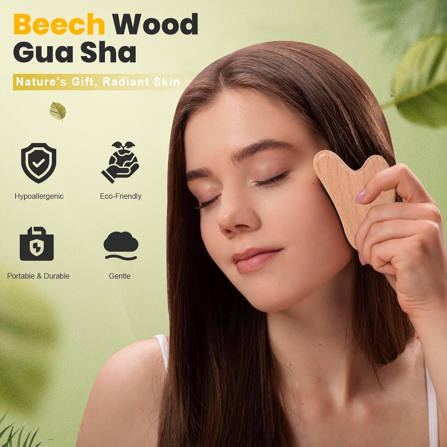 Wood Body Gua Sha Massage Tool, Lymphatic Drainage Tool | Body Sculpting Anti-Cellulite Tools, Guasha Tool for Face，Back, Legs, Women'S Body Shaping Tools