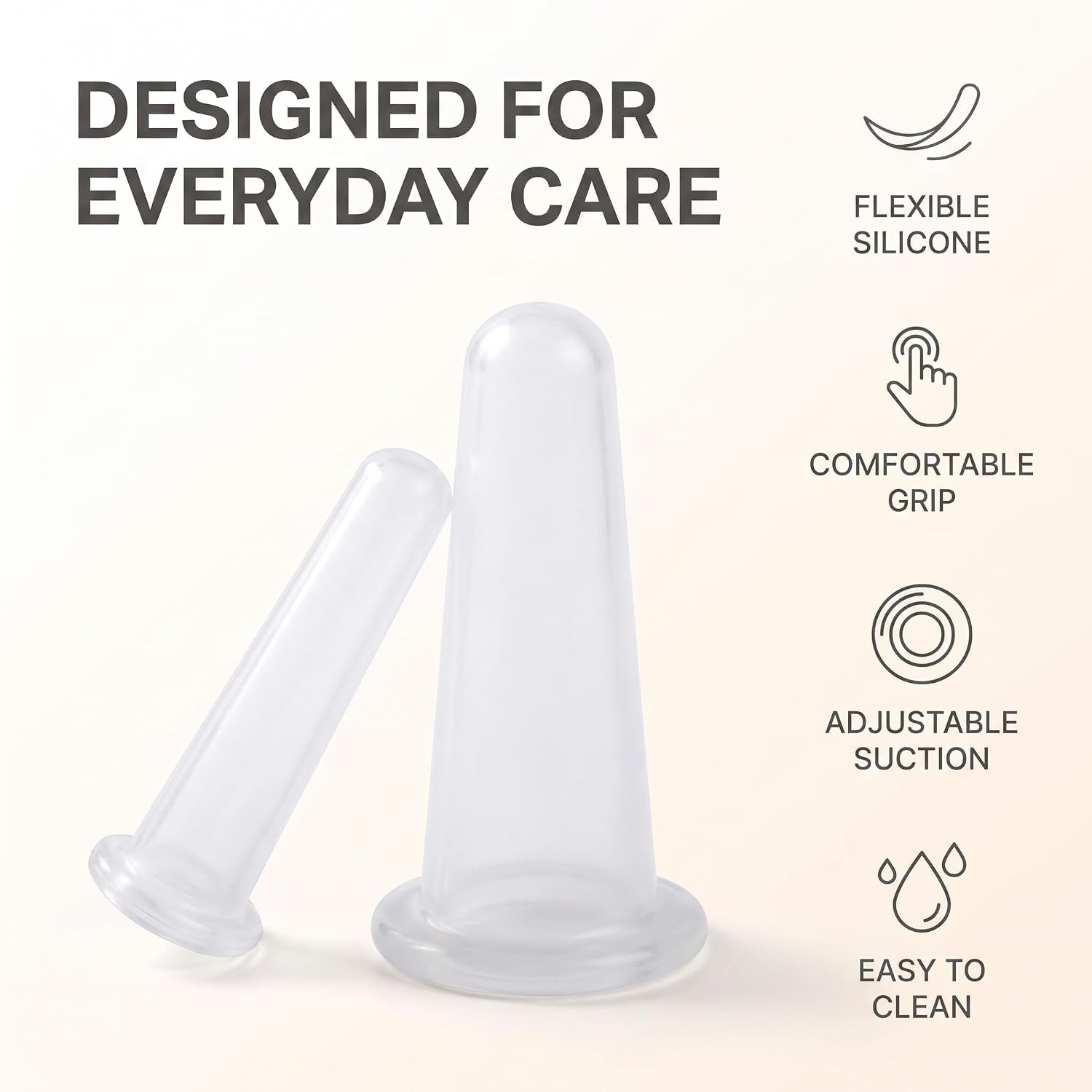 4Pcs Transparent Massage Cupping Set Silicone Mini Facial Cups Face Massager Helper Skin Care Neck Back Eyes Massaging Cup Safe to Use, Don'T Worry about Burns Health Care Products