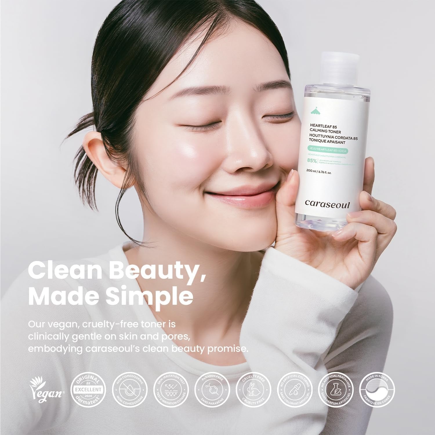Heartleaf 85 Calming Toner for Face | 85% Heartleaf Extract, Hydrating Korean Toner, Jeju Houttuynia Cordata Extract, for Sensitive Skin, PH Balanced, Korean