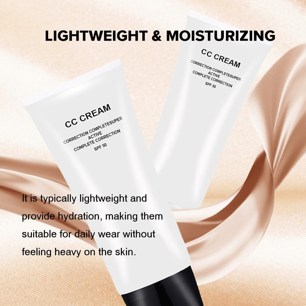 CC Cream Skin Tone Adjusting for Mature Skin, Complete Correction Super Active, Light, Moisturizer, SPF 50, 1.0 Fl Oz (Natural, 30Ml)