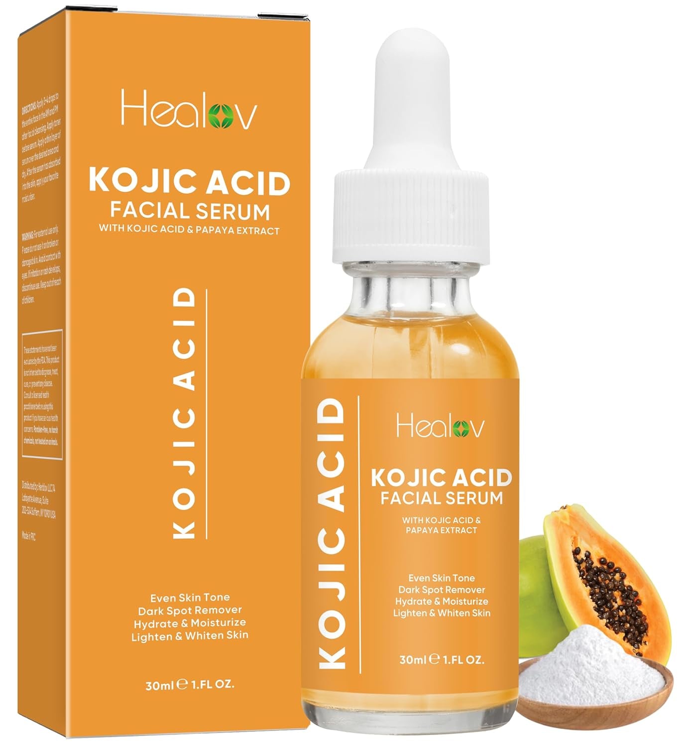 Kojic Acid Serum – Dark Spot Remover for Face & Body – Skin Brightening for Spots, Hyperpigmentation, Discoloration – Facial Oil Reduces Acne, Scars, & Evens Tone – Dark Spot Correcting Glow Serum