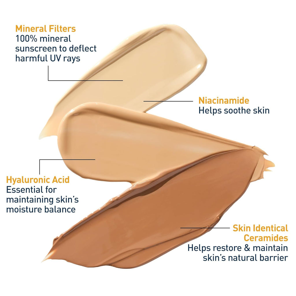 Tinted Sunscreen for Face, Mineral SPF 30 Moisturizer, Light, 1.7Oz | Skin Care, Face Sunscreen, Hyaluronic Acid, Zinc Oxide, Titanium Dioxide, Sheer Tint, Healthy Glow, Blends Seamlessly