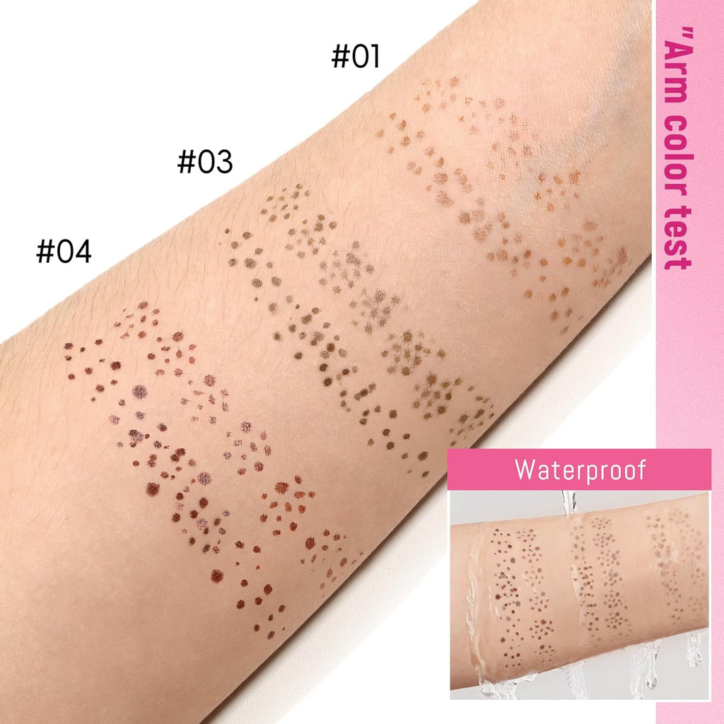 2 in 1 Freckle Stamp Pen Waterproof for Natural Lifelike Faux Freckle Stamp Long Lasting Quick Dry Magic Fake Freckles Stain Marker Pen for Sunkissed Makeup 01#Light Brown