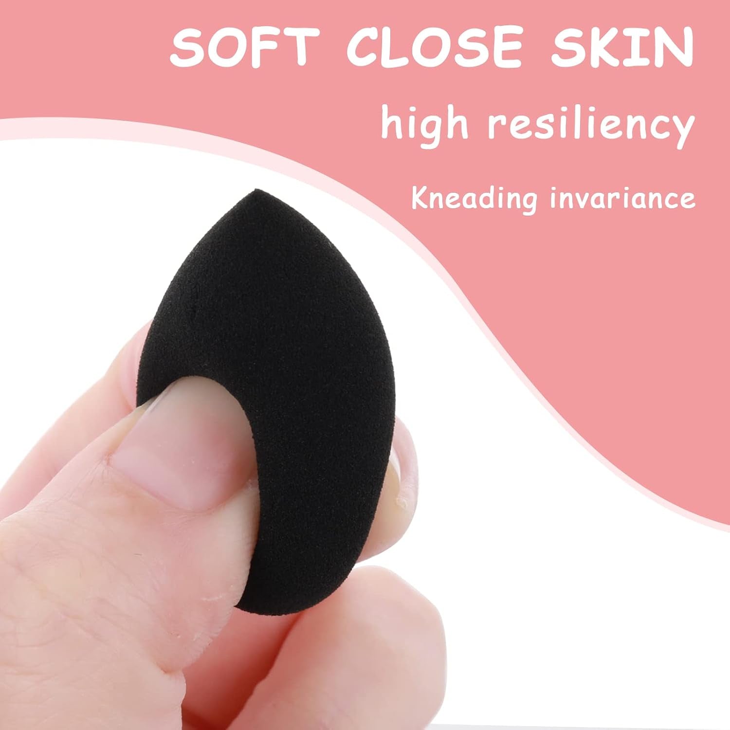6Pcs Makeup Sponge, Makeup Blending Beauty Sponge, Foundation Blending Sponge Blender for Foundation, Cream and Powder, Soft Makeup Sponges (Black) | Latex Free Flawless, Soft Setting Face, Black Foundation Blending Sponge, Make up Sponges for All Areas
