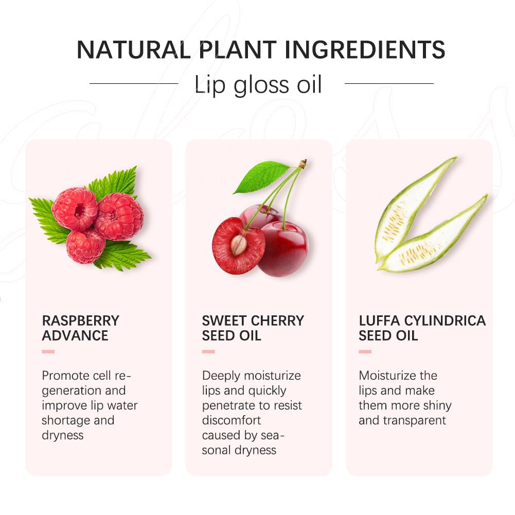 Hydrating Lip Glow Oil, Moisturizing Lip Glow Oil, Lip Plumper Gloss, Transparent Lip Gloss, Lip Oil, Plumping Lip Oil, Lip Balm, Tinted Lip Balm Lip Care (Clear)