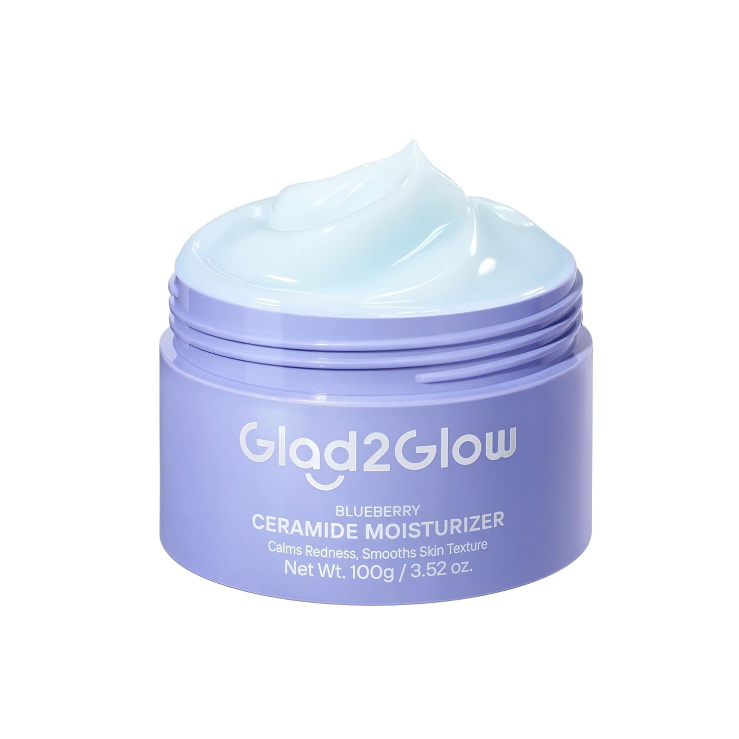 Blueberry Ceramide Face Moisturizer, Barrier Cream for Dry, Sensitive & Redness-Prone Skin, Strengthen Skin Barrier, Calm Irritation, Deep Hydration - 5X Ceramides, Blueberry, 100G