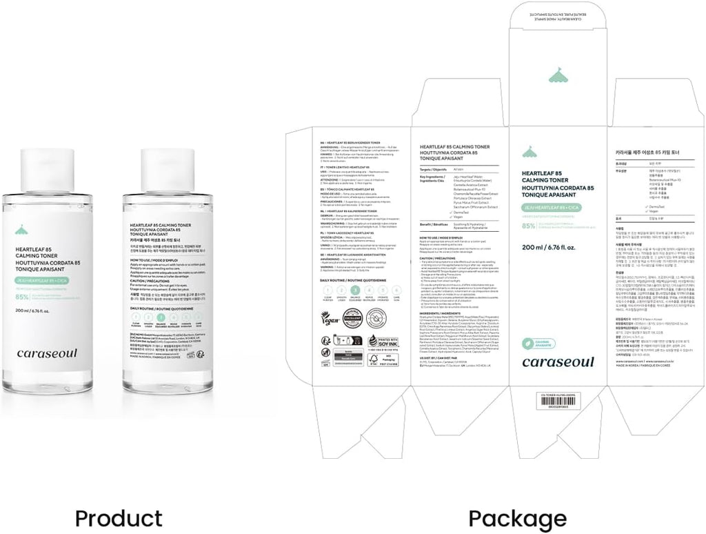 Heartleaf 85 Calming Toner for Face | 85% Heartleaf Extract, Hydrating Korean Toner, Jeju Houttuynia Cordata Extract, for Sensitive Skin, PH Balanced, Korean